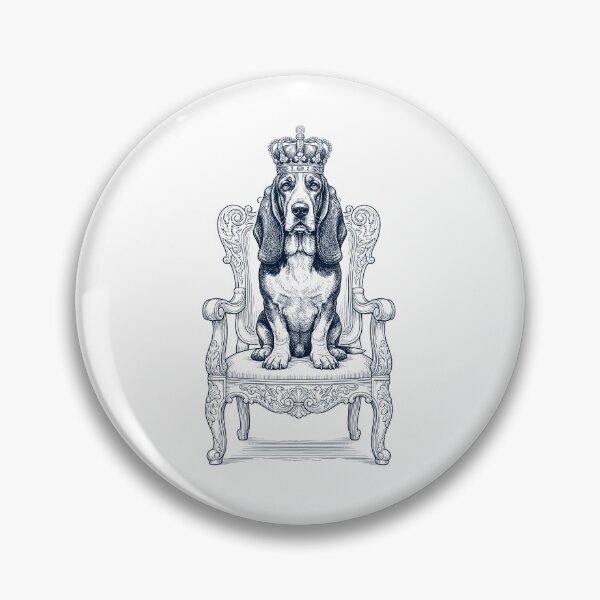Item preview, Vintage Basset Hound King Crown Funny Dog Lover designed and sold by DoodleTortle.