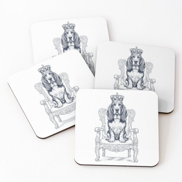 Item preview, Vintage Basset Hound King Crown Funny Dog Lover designed and sold by DoodleTortle.
