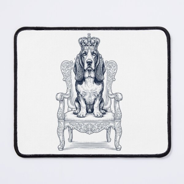 Item preview, Vintage Basset Hound King Crown Funny Dog Lover designed and sold by DoodleTortle.