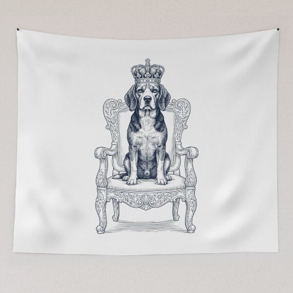 Item preview, Vintage Beagle King Crown Funny Dog Lover designed and sold by DoodleTortle.