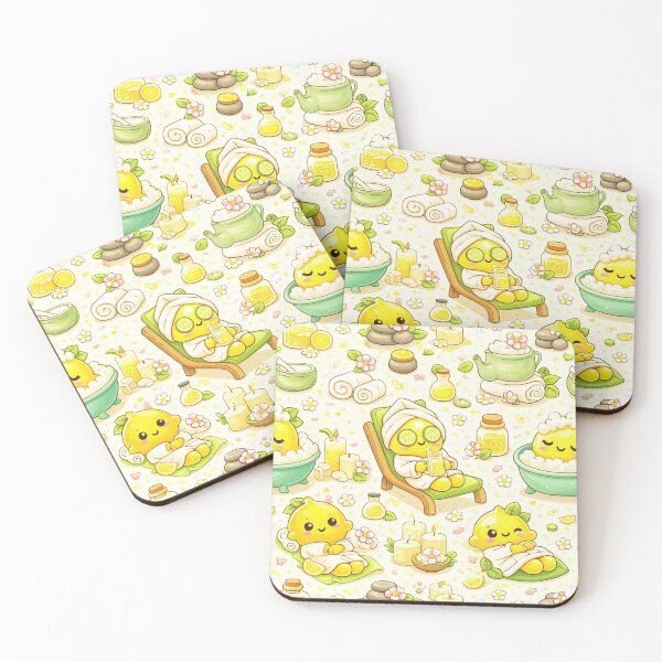 Item preview, Kawaii Lemon Spa Pattern designed and sold by KiwiGrizzly.