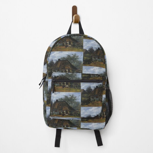 Item preview, Farmhouse in Nuenen by Vincent van Gogh: Rustic Cottage Fine Art Print designed and sold by artofuniverse.