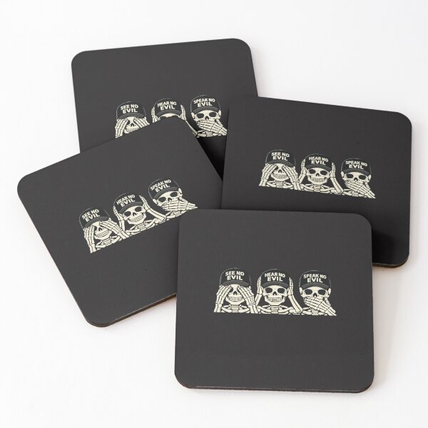 Item preview, See Hear Speak No Evil Skeleton Funny Dark Humor Skull Meme designed and sold by kiralynstration.