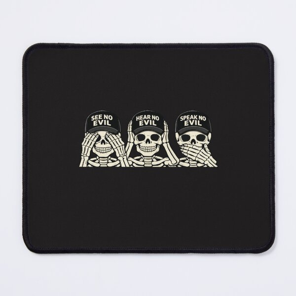 Item preview, See Hear Speak No Evil Skeleton Funny Dark Humor Skull Meme designed and sold by kiralynstration.