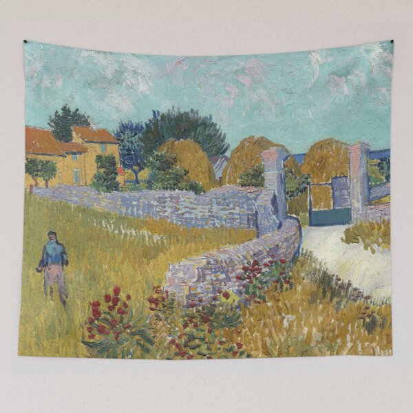 Item preview, Farmhouse in Provence by Vincent van Gogh: Rustic Post Impressionist Poster designed and sold by artofuniverse.