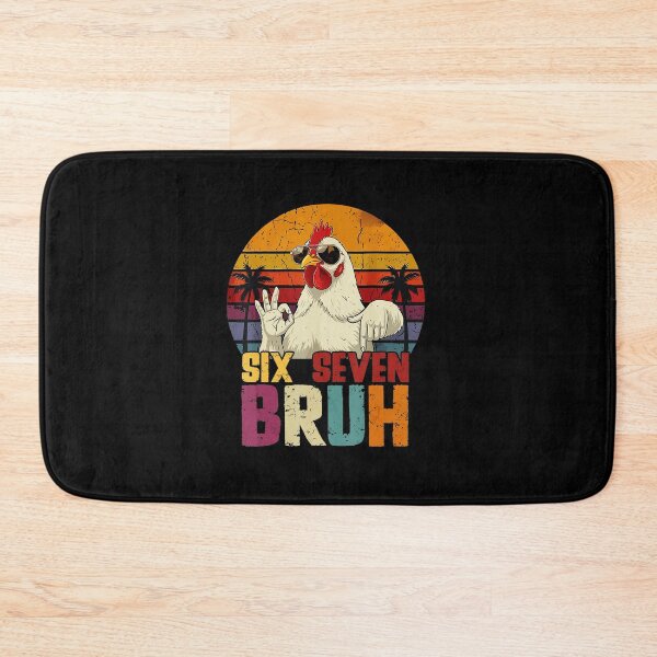Item preview, Six Seven Bruh Funny Chicken Retro Sunset designed and sold by gladysenglish.