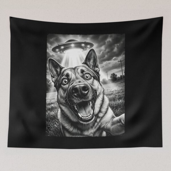 Item preview, Vintage Norwegian Elkhound UFO Alien Dog Mom Dad Lover designed and sold by TerryConnells.