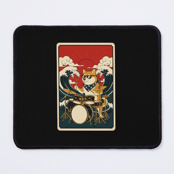 Item preview, Cool Shiba Drummer Retro Wave Funny Dog Music designed and sold by JordynLadukeg65.
