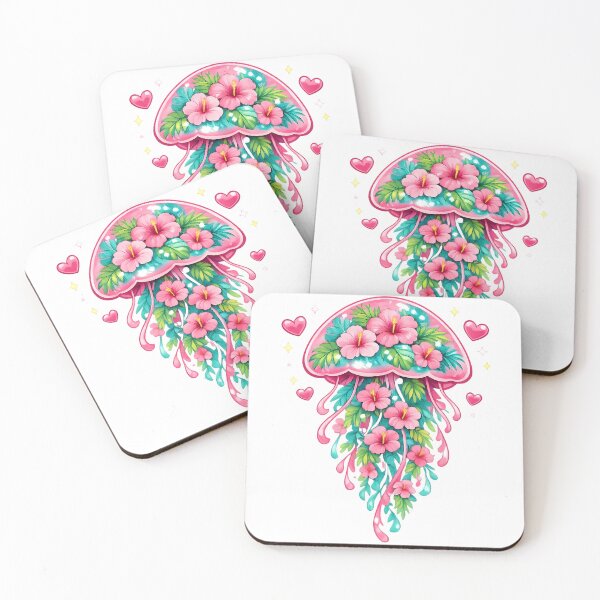 Item preview, Cute Floral Jellyfish Hearts Watercolor Design designed and sold by JessArty ⭐⭐⭐⭐⭐.