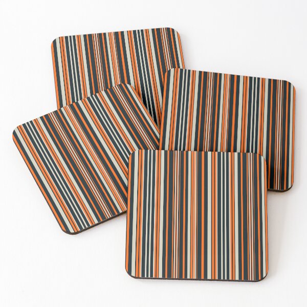 Item preview, Thin vertical stripes pattern black orange pinstripe modern geometric lines designed and sold by WildHugeDot.
