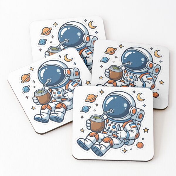 Item preview, osmic Astronaut Drinking Yerba Mate in Space designed and sold by Guryl Michal Designs.
