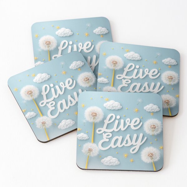 Item preview, Dandelion flower with the text "Live Easy" designed and sold by TanyaLovus.