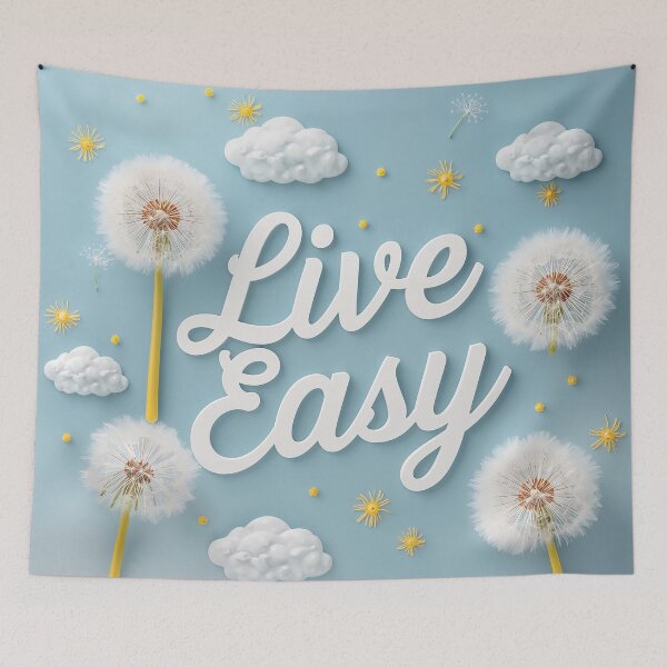 Item preview, Dandelion flower with the text "Live Easy" designed and sold by TanyaLovus.