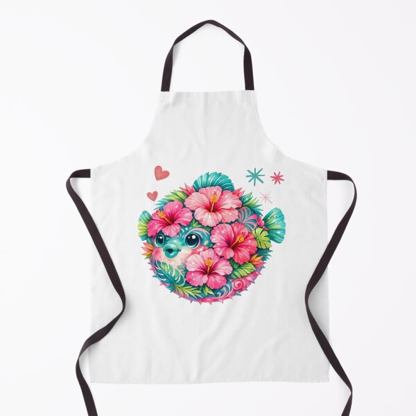 Item preview, Cute Floral Puffer Fish Hibiscus Watercolor designed and sold by JessArty ⭐⭐⭐⭐⭐.