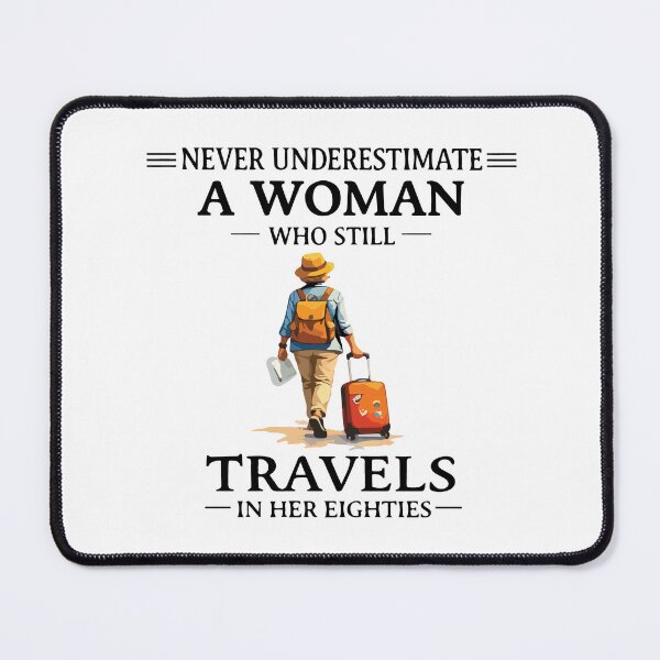 Item preview, Never Underestimate Woman 80s Travel Lover Grandma Gift designed and sold by kiralynstration.