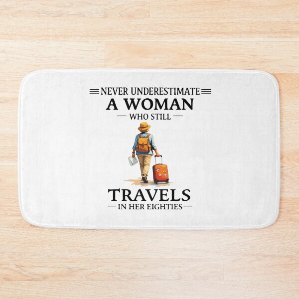 Item preview, Never Underestimate Woman 80s Travel Lover Grandma Gift designed and sold by kiralynstration.