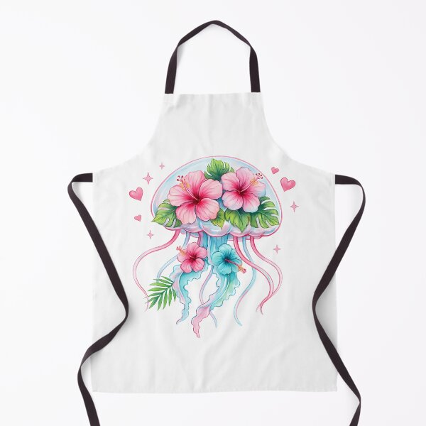 Item preview, Pastel Hibiscus Jellyfish Watercolor Floral Art designed and sold by JessArty ⭐⭐⭐⭐⭐.