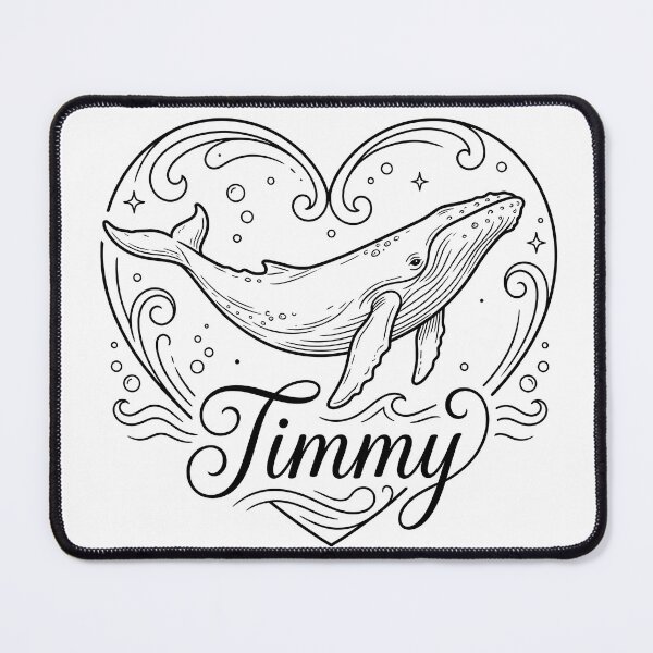 Item preview, Black and white illustration of humpback whale Timmy designed and sold by Print-Zoo.