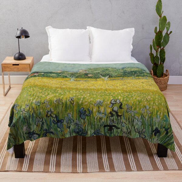 Item preview, Field With Flowers Near Arles by Vincent van Gogh: Post Impressionist Landscape designed and sold by artofuniverse.