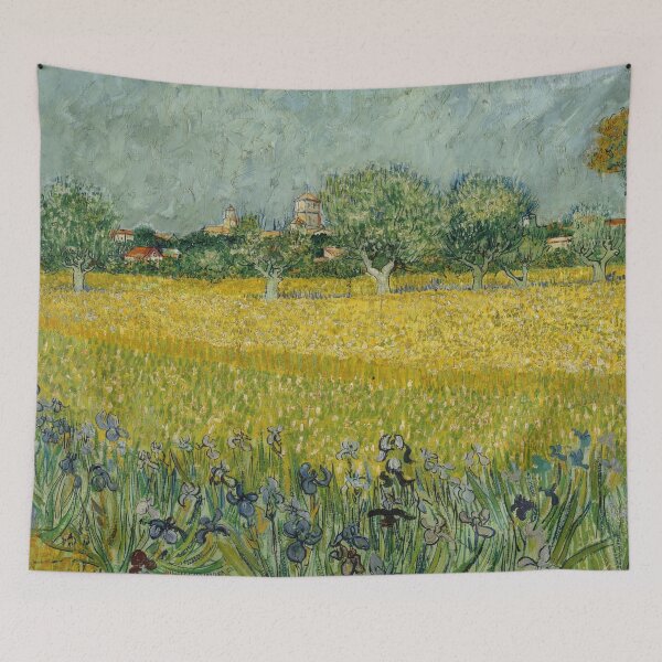 Item preview, Field With Flowers Near Arles by Vincent van Gogh: Post Impressionist Landscape designed and sold by artofuniverse.