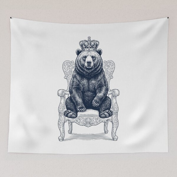 Item preview, Vintage Bear King Crown Funny Animal Lover designed and sold by DoodleTortle.