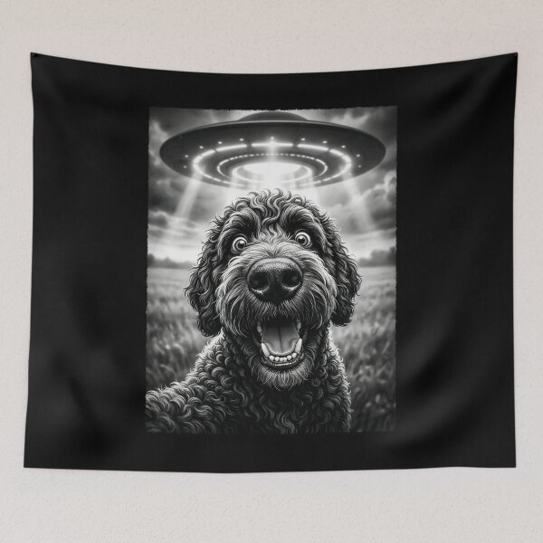 Item preview, Vintage Portuguese Water Dog UFO Alien Dog Mom Dad Lover designed and sold by TerryConnells.