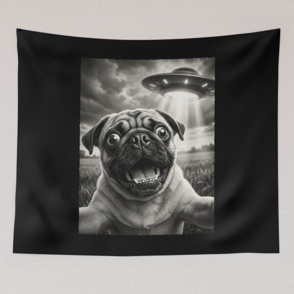 Item preview, Vintage Pug UFO Alien Dog Mom Dad Lover designed and sold by TerryConnells.