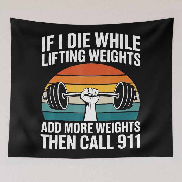 Item preview, If I Die While Lifting Weights Retro Gym Humor designed and sold by eliramaison.