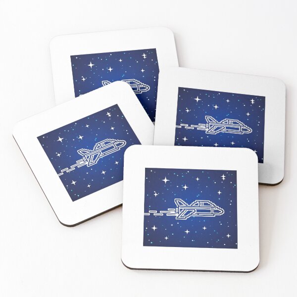 Item preview, a futuristic spaceship with a bright flame shooting through the stars designed and sold by VerizalShop.
