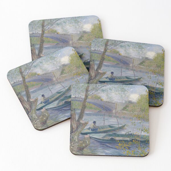 Item preview, Fishing in Spring the Pont De Clichy Asnieres by Vincent van Gogh: Serene River Print designed and sold by artofuniverse.