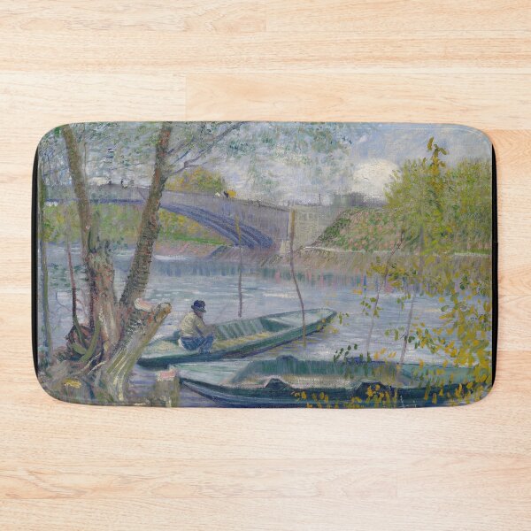 Item preview, Fishing in Spring the Pont De Clichy Asnieres by Vincent van Gogh: Serene River Print designed and sold by artofuniverse.