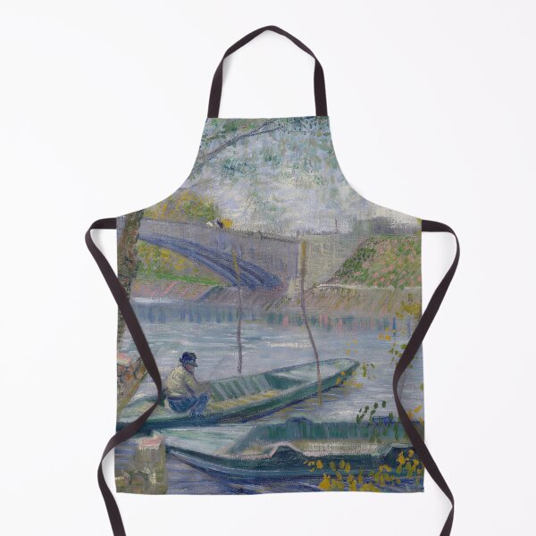 Item preview, Fishing in Spring the Pont De Clichy Asnieres by Vincent van Gogh: Serene River Print designed and sold by artofuniverse.