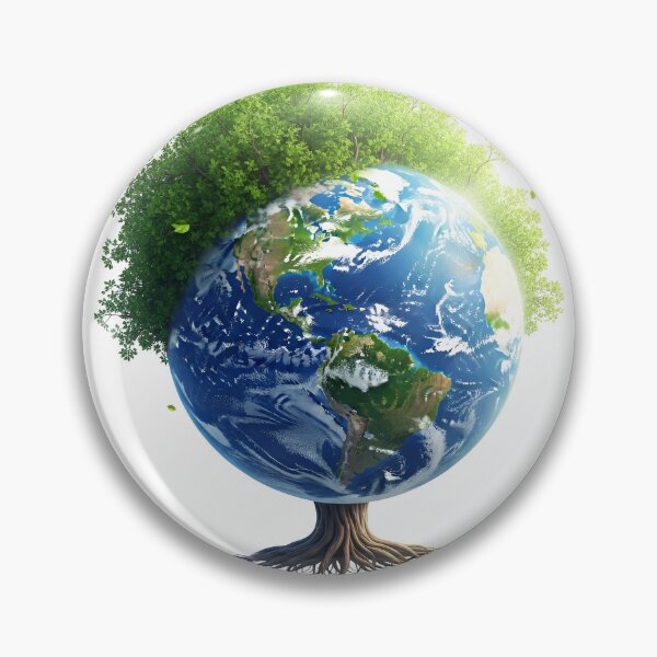 Item preview, a globe with a tree growing out of it and roots on a black background designed and sold by VerizalShop.