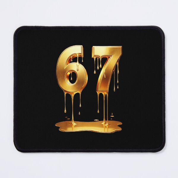 Item preview, 67 Gold Drip Numbers Melting Metallic Style designed and sold by gladysenglish.