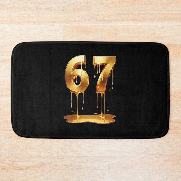 Item preview, 67 Gold Drip Numbers Melting Metallic Style designed and sold by gladysenglish.