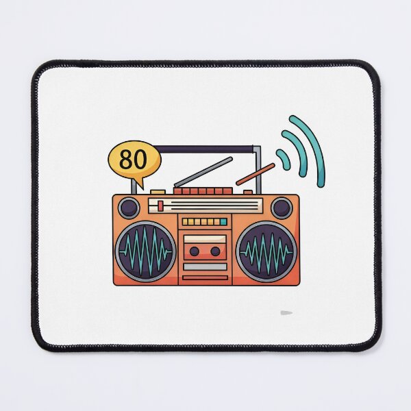 Item preview, A pair of hands holding a boombox with a cassette tape being inserted, with a cityscape in the background. designed and sold by VerizalShop.