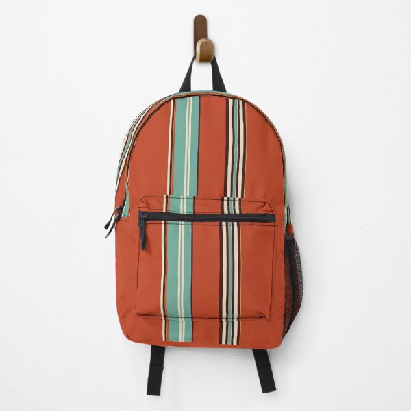 Artikelvorschau, Farbblockmuster mit vertikalen Streifen im Retro-Stil, Rot, Türkis und Beige, minimalistisch, modern, geometrisches Muster entworfen und verkauft von WildHugeDot.
