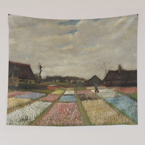 Item preview, Flower Beds in Holland by Vincent van Gogh: Rustic Countryside Fine Art Print designed and sold by artofuniverse.