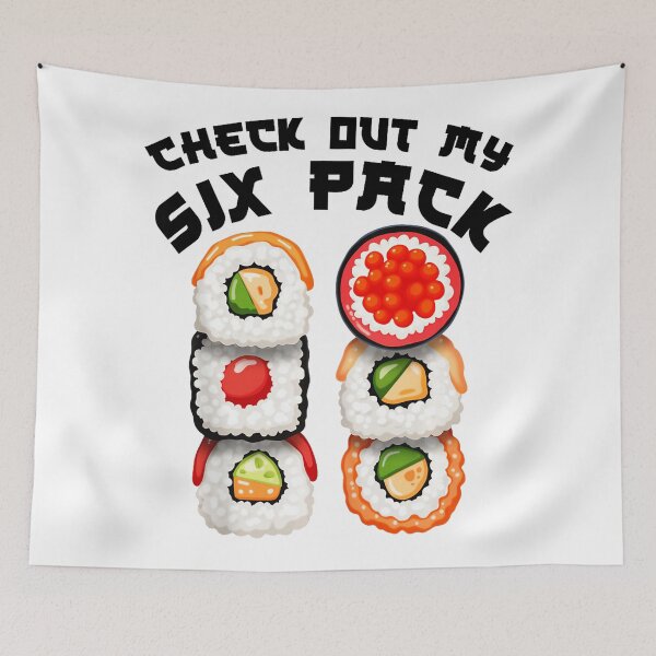 Item preview, Check Out My Six Pack Sushi Funny Food designed and sold by eliramaison.