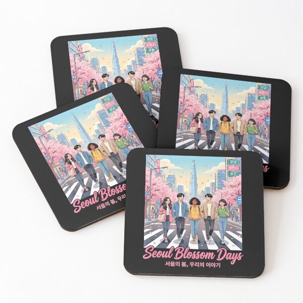 Item preview, XO Kitty Seoul Blossom Days Friends Crosswalk Cherry Blossom Spring Korean City designed and sold by graphixpolash.