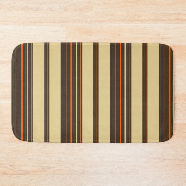 Item preview, Retro brown orange vertical stripes pattern mid century geometric beige minimalist lines designed and sold by WildHugeDot.