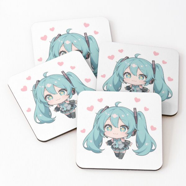Item preview, Kawaii Twin Tail Anime Girl – Cute Virtual Idol Style, Chibi Anime Character with Hearts, Aesthetic Otaku Art designed and sold by Dyan4.