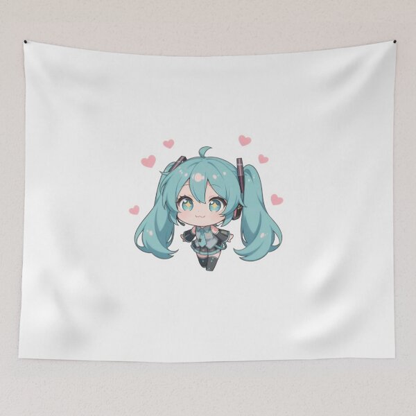 Item preview, Kawaii Twin Tail Anime Girl – Cute Virtual Idol Style, Chibi Anime Character with Hearts, Aesthetic Otaku Art designed and sold by Dyan4.
