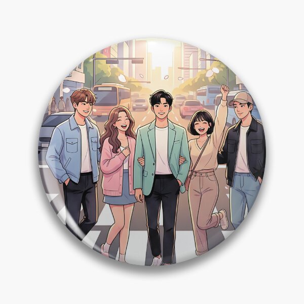 Item preview, Romance Korean Drama Friends Seoul XO Kitty Crosswalk Sunset Cherry Blossom Pastel designed and sold by graphixpolash.