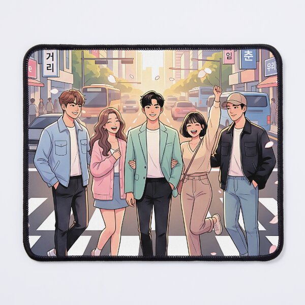 Item preview, Romance Korean Drama Friends Seoul XO Kitty Crosswalk Sunset Cherry Blossom Pastel designed and sold by graphixpolash.