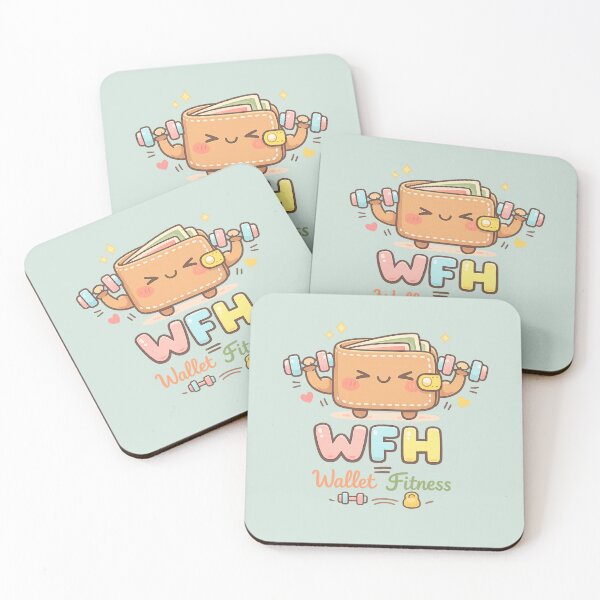 Item preview, Cute Wallet Workout - WFH Wallet Fitness Kawaii Illustration | Funny Work From Home Money Saving Design designed and sold by PopCulturePixel.