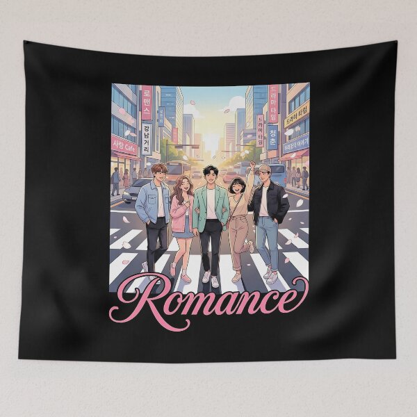 Item preview, Romance Korean Drama Friends Seoul XO Kitty Crosswalk Sunset Cherry Blossom Pastel designed and sold by graphixpolash.