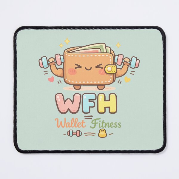 Item preview, Cute Wallet Workout - WFH Wallet Fitness Kawaii Illustration | Funny Work From Home Money Saving Design designed and sold by PopCulturePixel.