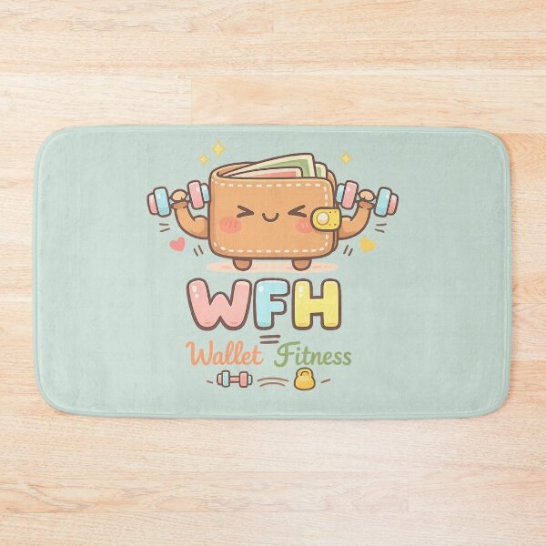 Item preview, Cute Wallet Workout - WFH Wallet Fitness Kawaii Illustration | Funny Work From Home Money Saving Design designed and sold by PopCulturePixel.