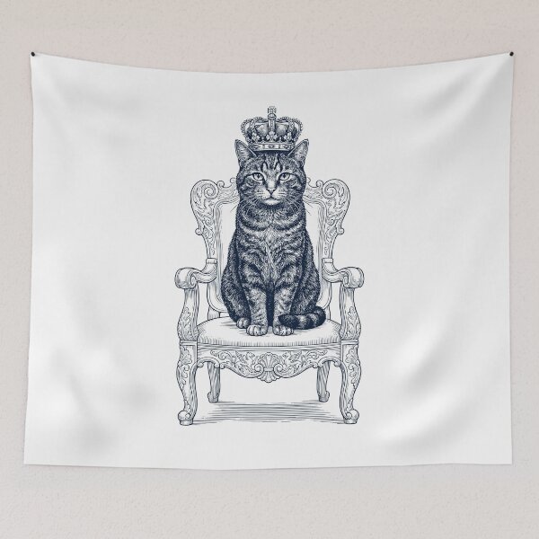 Item preview, Vintage Cat King Crown Funny Animal Lover designed and sold by DoodleTortle.